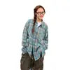 Camisa con Solapa Retro Chaqueta Nueva de Otoño para Commuter Versátil Holgada Casual Transpirable de Manga Larga Camisa a Cuadros para Hombre