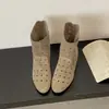 Botas Femininas Curtas, Antiderrapantes, de Calçar Fácil, Sola Rasteira, Estilo Retrô 2026 com Recortes Redondos, Design Vazado, Ajuste Justo, Botas Western Estilo Férias