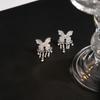 Aretes de Borla de Mariposa de Diamantes Completos, Lujo Accesible y Aretes de Mariposa de Alta Gama, Aretes Únicos Elegantes y Exquisitos para Mujer al Mayoreo