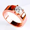 Anillo de Boda para Caballero Sencillo Moderno de Negocios Generoso y Estable Anillo de Cuerno de Moissanita de Imitación Anillo de Diamantes de 2 Quilates de Oro de 18K