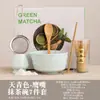 Juego de Tazón para Matcha y Batidor Estilo Japonés Cocido en Horno, Batidor de Cerámica para Ceremonia del Té Dinastía Song, Juego de Matcha, Cerámica Gruesa
