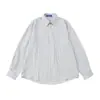 Camisa casual a rayas estilo americano, corte holgado para hombre, adecuada para primavera y otoño, moderna estilo japonés, versátil camisa de manga larga con cuello