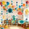 Decoraciones de Actividades de Temporada de Regreso a Clases con Temática Oceánica de Verano para Jardín de Infantes Adornos Colgantes de Cumpleaños Medusas Burbujas Banderines