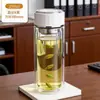 Taza de burbujas con asa de vidrio de doble capa para hombre, nueva taza de oficina de alta temperatura para el hogar 2025 con asa