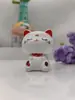 Nuevo Gato de la Suerte Mini Cabeza Grande Solar para Coche Aceite Esencial Aromaterapia Muñeca de Decoración Interior Linda Decoración Creativa
