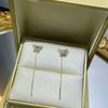 TikTok con Mariposa de Zirconio Microincrustado Línea de Oreja Aguja de Plata S925 Dama Aretes Elegantes de Lujo Ligero Aretes de Mariposa Pequeña