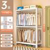 Guarda-roupa Simples Multicamadas Uso Casa de Aluguel Ferro Forjado Quarto Doméstico Montagem Prateleira de Armazenamento Suporte de Roupa de Chão Prateleiras de Armazenamento
