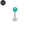 F136 Aleación de Titanio Imitación Ópalo Bola Redonda Perforación Labial Perforación Ceja Anillo de Herradura en Forma de C Perforación G23 Joyería Estilo Europeo y Americano
