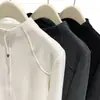 Camisa base térmica de fleece com gola alta para outono e inverno para mulheres, jaqueta cardigã nova de outono 2025 com zíper duplo, moletom slim fit para usar em camadas