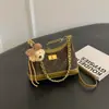 Bolso de hombro con cadena bordada de patrón de rombos, nuevo estilo 2026, versátil, moderno y elegante, se puede llevar como bolso de hombro, bolso cruzado o bolso de axila
