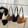 Bolsa de Ombro Feminina Versátil Retro Tendência Cor Sólida Outono Inverno Transfronteiriça PU Fosco Simples Grande Capacidade