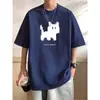 Vbe Camiseta de Verano de Moda para Hombre Tendencia Vino Top Manga Corta Ropa Roja Manga Corta Manga de Tres Cuartos Diseño de Píxeles