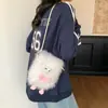 Bolsita Rellena para Mujer 2025 Otoño e Invierno Nuevo Estilo Dibujo Animado Feo Bolsa para Teléfono Móvil Bolso de Hombro Cruzado Peludo de Moda