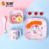 Caja de regalo de vajilla infantil Wuhe, cuenco de melamina de Hello Kitty para el hogar, plato de cena para niños, cuenco de comida de dibujos animados, cuchara
