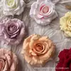 Hermosa cabeza de flor de rosa de lana multicolor de alta calidad sin deformación, pared de flores de boda, flor de simulación de color especial para primavera y otoño