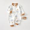 Roupas Body para Recém-Nascidos Estampadas Fofas Algodão Puro Classe A Outono Roupas de Coelhinho Sem Osso para Meninos e Meninas Roupas de Macacão de Manga Longa para Bebês