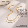 Cadena de clavícula de acero inoxidable transfronteriza europea y americana dulce y fresca de tres capas de titanio y acero dorado para mujer, joyería de diseño exclusivo al por mayor