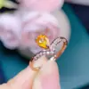 Anillo Fanta Natural Puro Chapado en Plata S925 Proceso de Electrochapado Bicolor Cristalino Color Fuego Color Bueno Piedra Principal 5*7mm