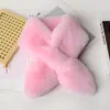 Bufanda de Felpa Imitación Piel de Conejo para Mujer, Bufanda Cruzada de Otoño e Invierno, Ropa Cálida para el Trayecto Diario, En Stock, Muestra Disponible