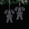 Nuevos Suministros Creativos para Decoración Navideña, Colgantes de Muletas Doble Cara de Cristal Translúcido, Accesorios para Crear Ambiente Navideño
