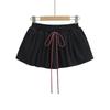 Pantalones Cortos Culotte Casuales Europeos y Americanos, Aspecto Adelgazante y Más Alto, Falda Corta Versátil de Cintura Elástica con Cordón, Falda Tutú, Falda de Capas, Leggings
