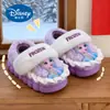 Pantuflas de algodón para niños de Elsa, estilo princesa Disney para niñas en invierno, cálidas y con forro de felpa, suela gruesa, para niños de tamaño mediano y grande