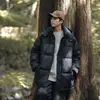 Casal Coreano Cor Americana Combinando Jaqueta com Capuz Acolchoada de Algodão Masculina de Inverno Nova Roupa Pão Acolchoada Grossa Solta Jaqueta Acolchoada de Algodão para Casal