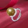 [Fábrica] Ajuste de Apertura de 14 mm Mano Rápida Rosa Púrpura Amarillo Platino Anillo de Cuentas Anillo de Perla de Imitación de Zircón Femenino