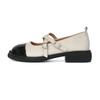 Zapatos Retro Mary Jane de Cuero Pequeños para Mujer Verano 2025 Nuevos Punta Redonda Hebilla Cruzada Flats de Suela Gruesa Zapatos Estilo Pequeño Fragante
