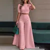 2026 Primavera Nuevo Transfronterizo Moda Europea y Americana para Mujer Casual Elegante Top Corto y Pantalón Largo Conjunto de Dos Piezas