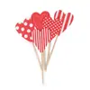 Decoración creativa para pastel de vacaciones inserción de tarjeta corazón estrella de cinco puntas tarjeta de decoración inserción de banderín palillo de dientes desechable inserción de tarjeta de pastel
