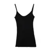 Top Camisola Ajustado Estilo Francés Wanwei para Mujer Primavera 2026 Nuevo Estilo Tirante Fino Borde Enrollado Chaleco de Punto P4065