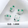 Anel Multi-Passo Banhado a Prata Calcedônia Verde Amazonita Natural Borboleta DIY Pingente de Pulseira de Cristal Caixa Mágica Acessórios de Joias