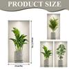 Nuevos Adhesivos de Pared Decorativos de Amazon para Fondo de Pared de Sala de Estar, Entrada, con Diseño de Tres Azulejos, Plantas Verdes en Maceta, Ventana Falsa