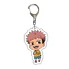 Anime Jujutsu Kaisen Mercadoria Feita por Fãs Yuji Itadori Gojo Satoru Versão Q Chaveiro Transparente de Acrílico