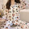 Pijama Manga Longa Crayon Shin Novo Feminino 2024 Novo Desenho Animado Coreano Fofo Celebridade da Internet Roupas para Casa pijama