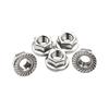 Tuerca de brida americana de acero inoxidable 304, tuerca de seguridad con brida de 1/4" UNC, con almohadilla y tapa de rosca antideslizante