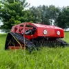 Cortador de Grama com Esteiras Controlado Remotamente para Todos os Terrenos, Máquina para Limpeza de Gramado e Ervas Daninhas em Pomares e Declives, Triturador Pequeno de Grama Agrícola