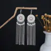 Pendientes Ovalados Estilo Étnico Bohemio Europeo y Americano Transfronterizos para Mujer Retro Atracciones Turísticas Pendientes con Borlas Étnicas