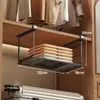 Cesta de extracción para armario Mesa Armario Cesta colgante Estante de almacenamiento de cabecera de dormitorio Estante de almacenamiento colgante sin perforaciones Estante para armario de cocina