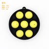 Cuentas de Silicona Pulsera de Transferencia de Agua Colorida Cuentas Redondas Perforadas Cuentas Sueltas Mordedor de Grado Alimenticio 15mm Accesorios para Bricolaje Cuentas para Orejas