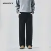 Ropa para Hombre Apo Pantalones de Lana Transfronterizos para Hombre en Invierno, Terciopelo Engrosado, Corte Recto Holgado con Caída, Pantalones Casuales de Negocios Anti-Arrugas