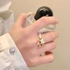 Anillo Francés Dulce de Mariposa Luz Lujo Exquisito Sentido del Diseño Combinable 2024 Nuevo Anillo de Dedo de Mariposa con Cuentas y Esmalte de Gotas