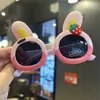 Óculos de Sol Polarizados Coelho Morango Bebê Orelhas de Coelho Fofas Óculos de Silicone para Crianças Óculos para Foto de Férias Adoráveis
