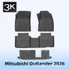 Adequado para Mitsubishi Outlander 2026 direção direita Tapetes de assoalho 3D para todas as estações em TPE de sete lugares
