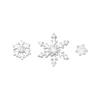 Un juego de tres pendientes de plata de ley 925 con forma de copo de nieve y circonitas para mujer, ligeros, de lujo, superbrillantes, exquisitas joyas de plata 0136A