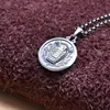 Pingente personalizado em prata de lei S925 masculino estilo retrô retrô étnico feito à mão fosco design de nicho estilo moda nacional sólido