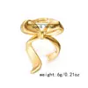 Anillo de Lazo Nuevo Transfronterizo Europeo y Americano Moda de Lujo Accesible Serie de Lazos de Gama Alta Anillo de Acero Inoxidable para Mujer