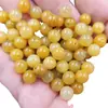 Jade Huanglong Optimizado Cuentas Sueltas de Jade Amarillo Aceite de Pollo Pulsera de Roca de Cuarzo Accesorios para Collares Cuentas Hechas a Mano