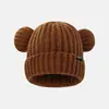 Gorro de Oso de Peluche para Niños Otoño e Invierno Estilo Coreano Lindo Oreja Lana Gorro Grueso Cálido a Prueba de Frío Gorro Pulóver Cara Brillante